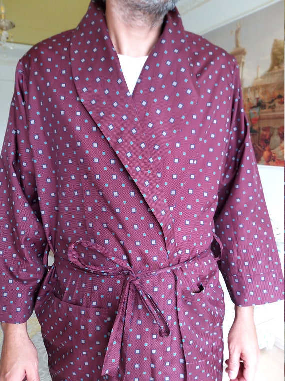 father's day gift Burgundy robe mens robe mens ki… - image 3