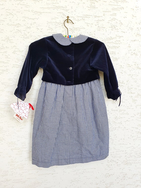 12-18 months Birthday dress navy blue velvet dres… - image 6