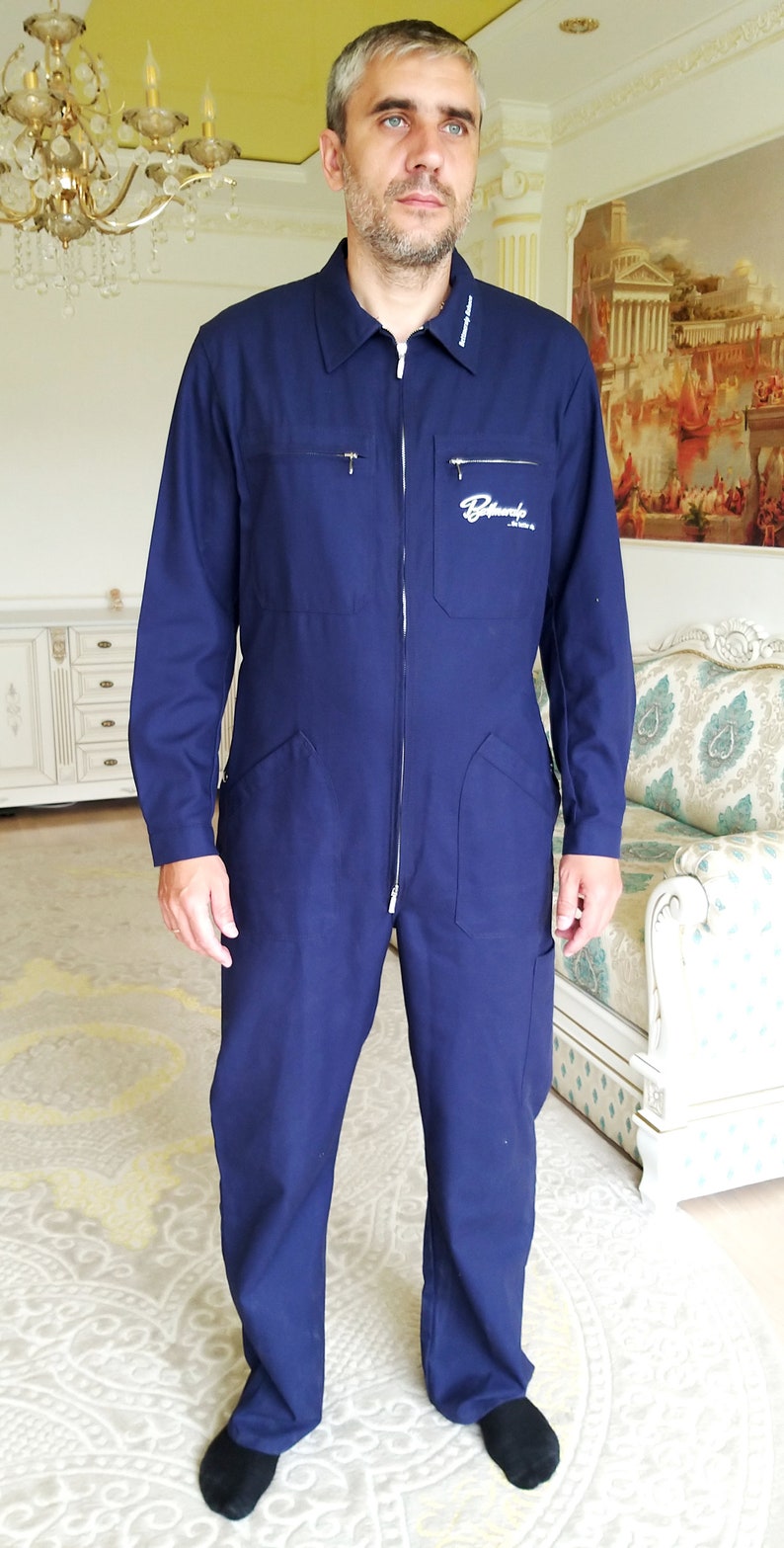 One Piece blue Coveralls vintage blue Jumpsuit mens Overalls Etsy