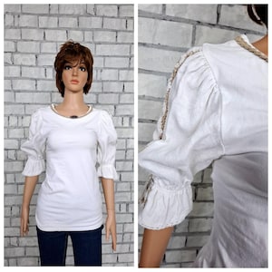 Bavarian top Bavarian Blouse White top XS Dirndl Blouse Dirndl TOP folk blouse festival top Octoberfest Blouse Victorian top Oktoberfest