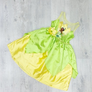 5T Disney Princess Tiana dress kids party dress  kids girl halloween dress Birthday dress cosplay girls kids Tiana costume
