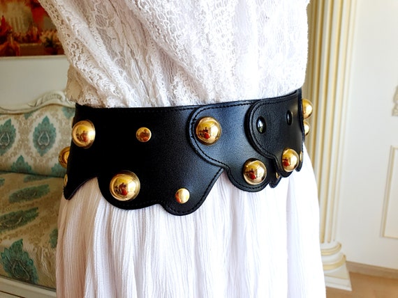 black leather belt Corset belt women Leather Belt… - image 3