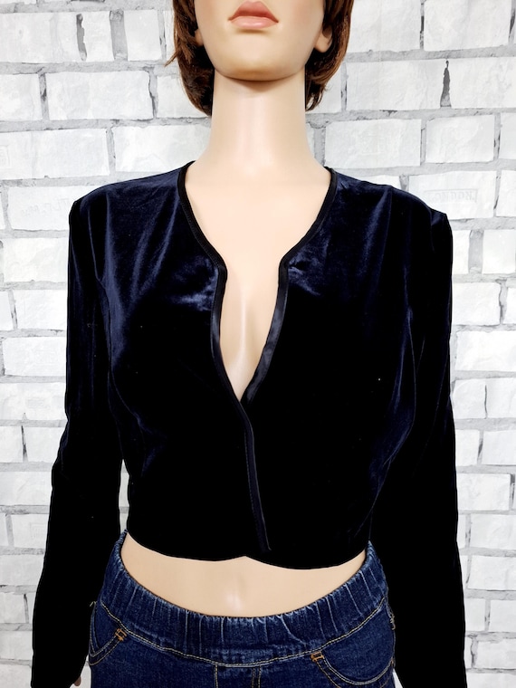Samt Bolero S schwarz Bolero schwarz Shrug für Kleider schwarz