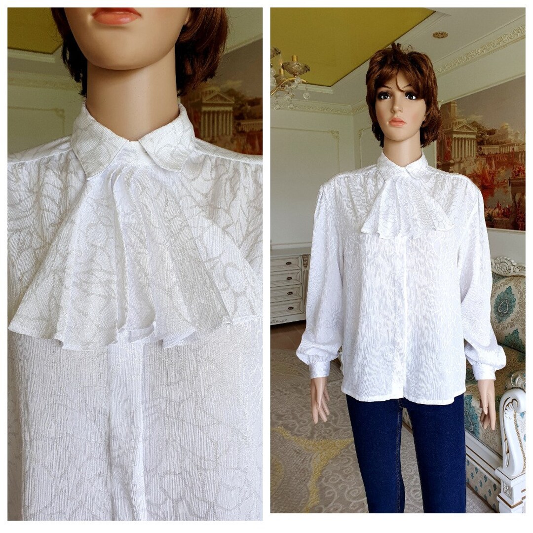 Victorian Blouse Vintage 70s White Blouse Victorian Clothing - Etsy