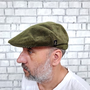 Khaki  Corduroy cap flat cap mens cap mens Newsboy Cap Gatsby Hat Ivy Hat Ivy capKhaki  cap Golf Cap Driving Hat