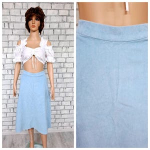 sister gift long skirt L casual Skirt Blue corduroy Skirt womens skirt maxy skirt corduroy peasant skirt Vintage Everyday skirt