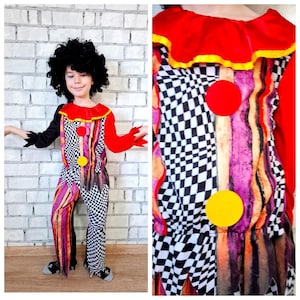 5-6 years kids clown costume  boys Girl carnival costume halloween costume clown cosplay children costume kids costume