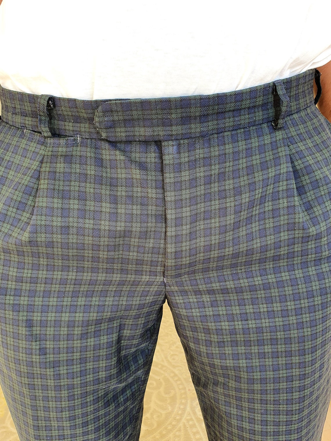 Blue Plaid Pants XL Retro Pants Mens Pants Checkered Pants | Etsy