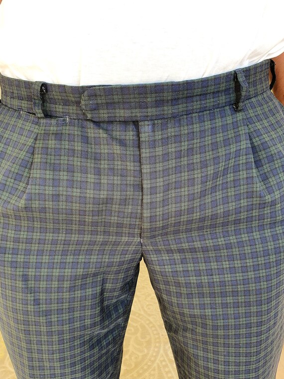blue Plaid Pants XL Retro Pants Mens Pants Checke… - image 3