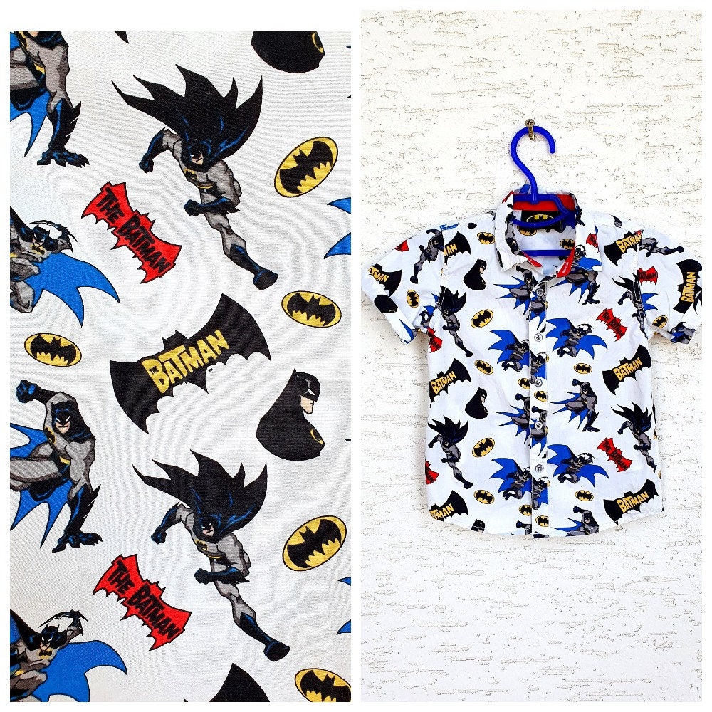 2T Boys Shirt Child Shirt Children Shirt Batman Print Shirt Toddler Shirt Cartoon Shirts Button Shirts Halloween Shirt Onlytee