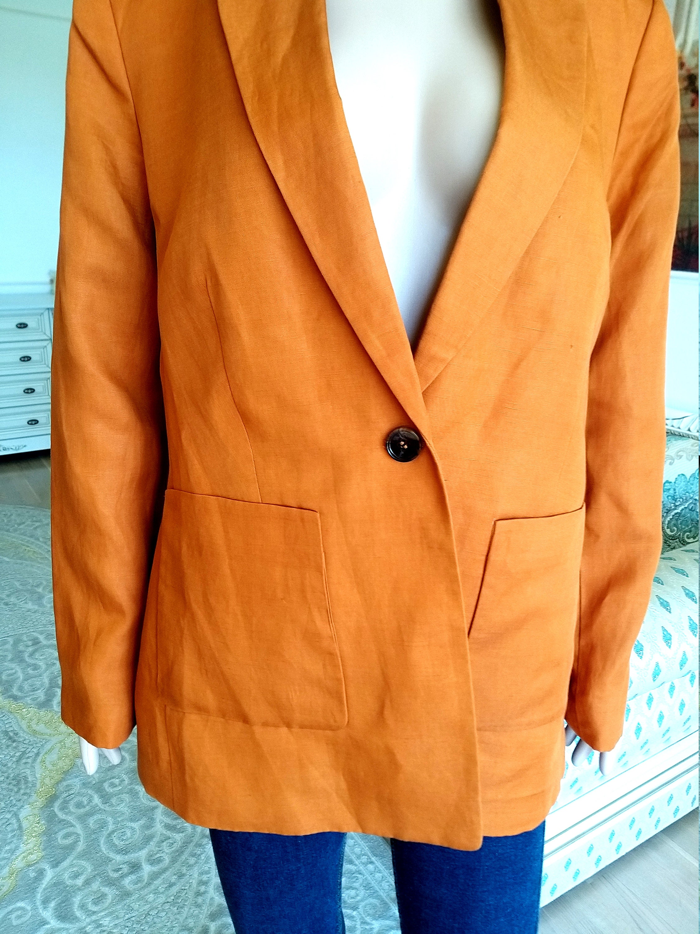 Orange Jacket Orange Blazer XL Women's Blazer Women's Etsy Australia