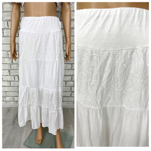 peasant skirt M/L Edwardian skirt Antique Victorian Petticoat Skirt Victorian Skirt white petticoat Eyelet Skirt long white skirt maxi skir