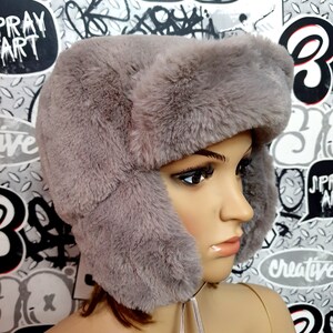 The Moscow Full Fur Rabbit Ladies Russian Hat in Grey