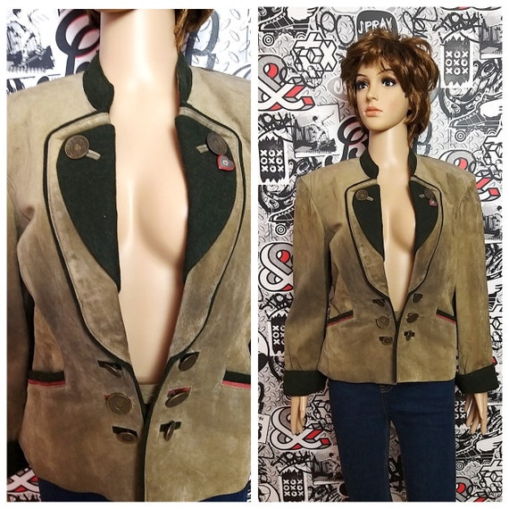 womens Leather blazer Oktoberfest Clothing retro b
