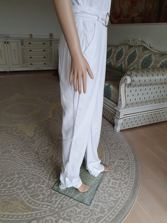 white Jumpsuit white Overalls Unisex One Piece wh… - image 6