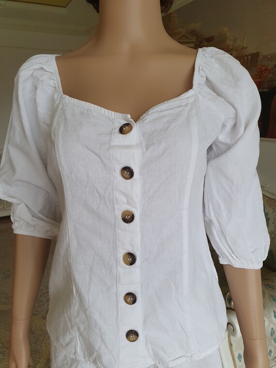 dirndl top Dirndl Blouse Crop Blouse M folk blous… - image 3