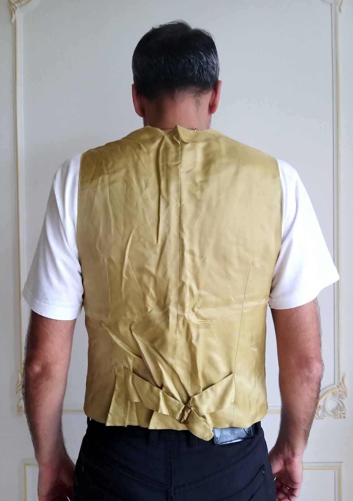 Mustard Vest men waistcoat mens Plaid Vest Mens Vest Vintage Etsy