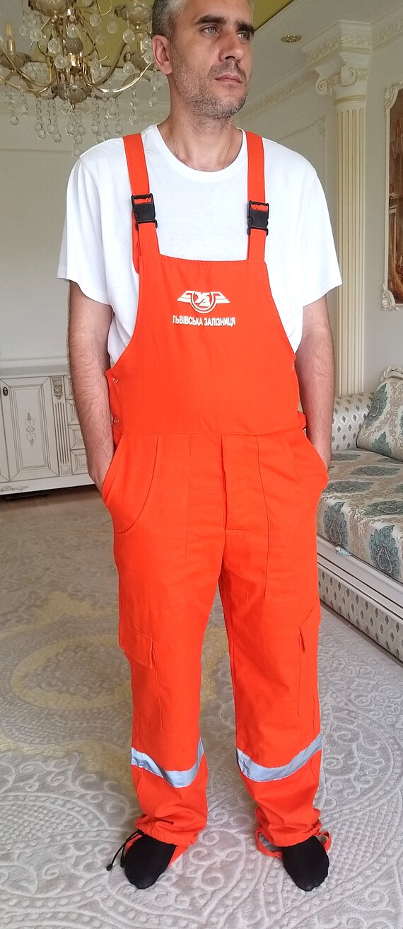 One Piece orange Coveralls vintage orange Jumpsuit mens Overalls mens Coveralls utility workwear mechanic uniform XL