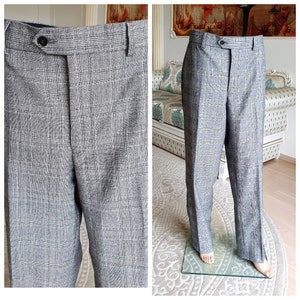 Mens Wool Pants M Retro Pants Mens Pants Checkered Pants Vintage warm Pants Golf Pants Disco Pants Winter Pants  MensTrousers Wool Trousers