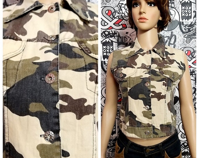 Womens Camo Vest Womens Military Vest Vintage Italy Vest Etsy