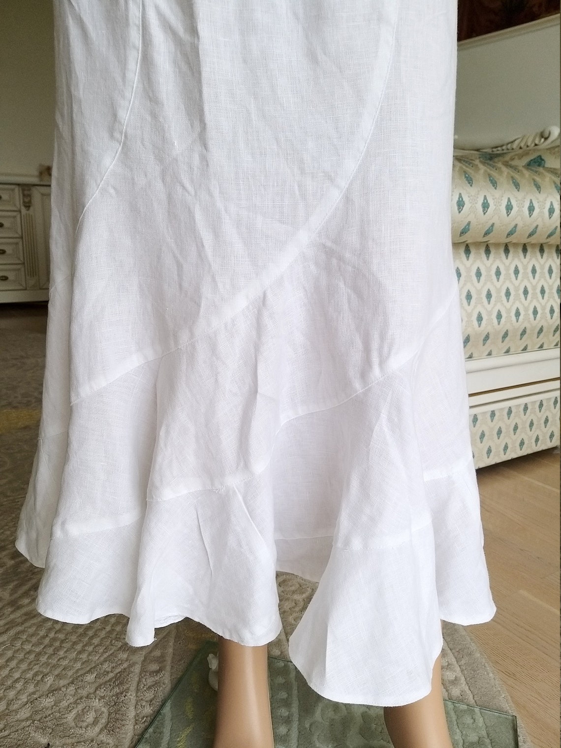 White Linen skirt womens skirt XL White skirt white long skirt Etsy