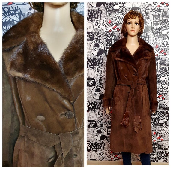 Manteau long daim fourrure femme hotsell