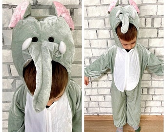 3T/4T kids child Cosplay kids elephant costume Jumpsuit Romper animal onesie Kids halloween costume