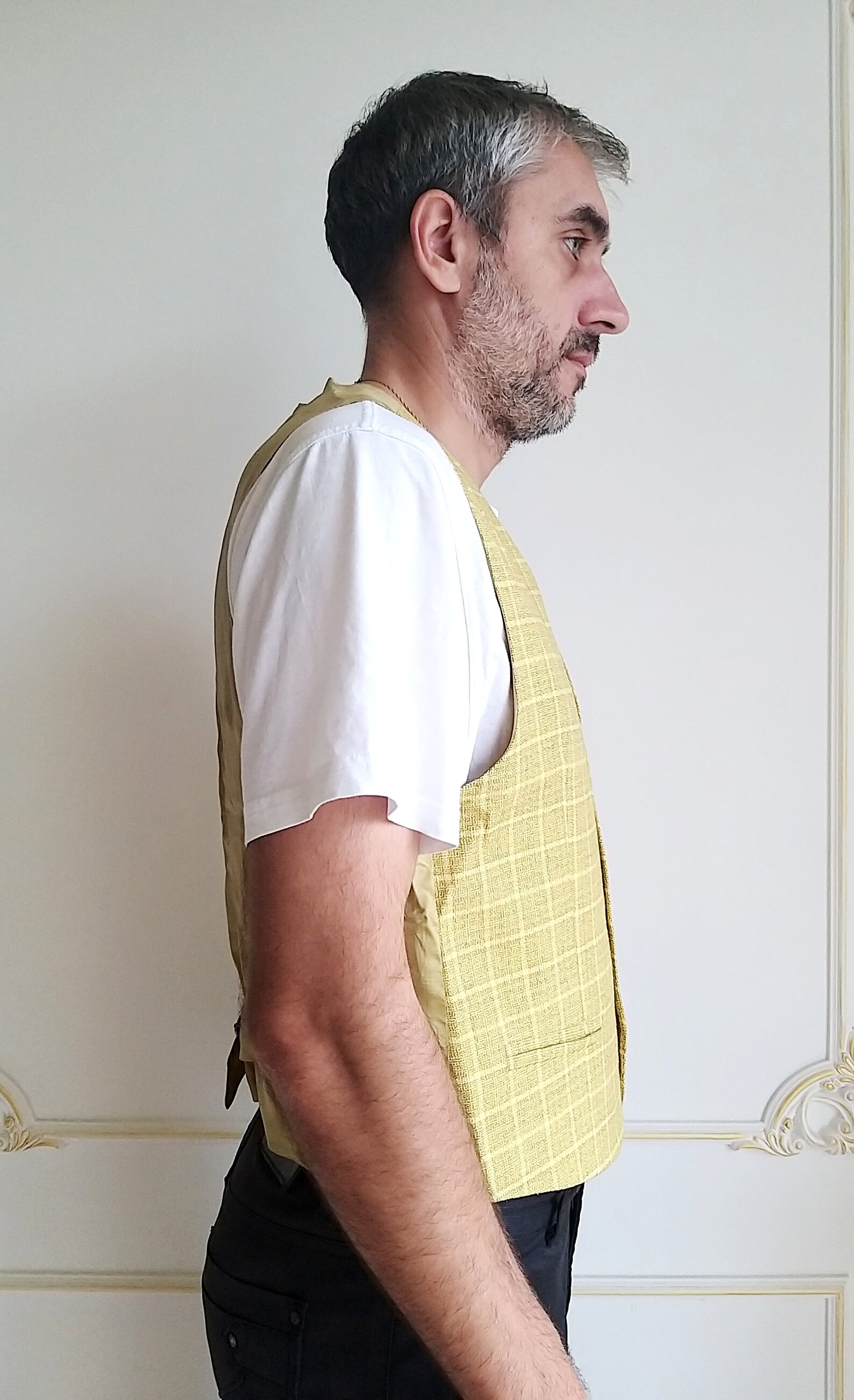 Mustard Vest men waistcoat mens Plaid Vest Mens Vest Vintage Etsy