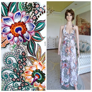 floral maxi dress boho dress summer dress long dress women dress cotton  dress beach dress flower print Dress multicolor dress sun dress S