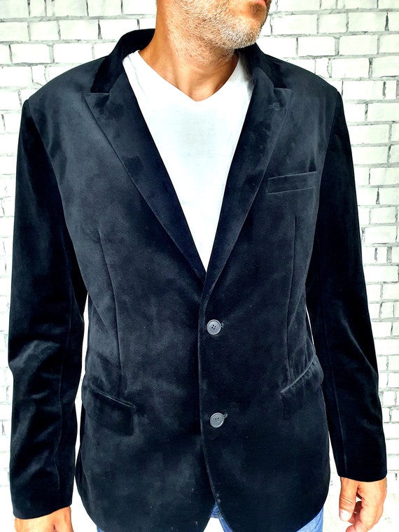 mens velvet jackets Mens jackets Mens blazer blac… - image 3