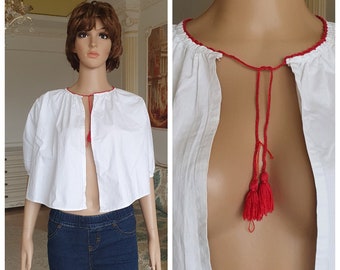 50s womens WHITE Blouse womens blouse Victorian Clothing Victorian Blouse Retro blouse antique camisole antique blouse Edwardian blouse L
