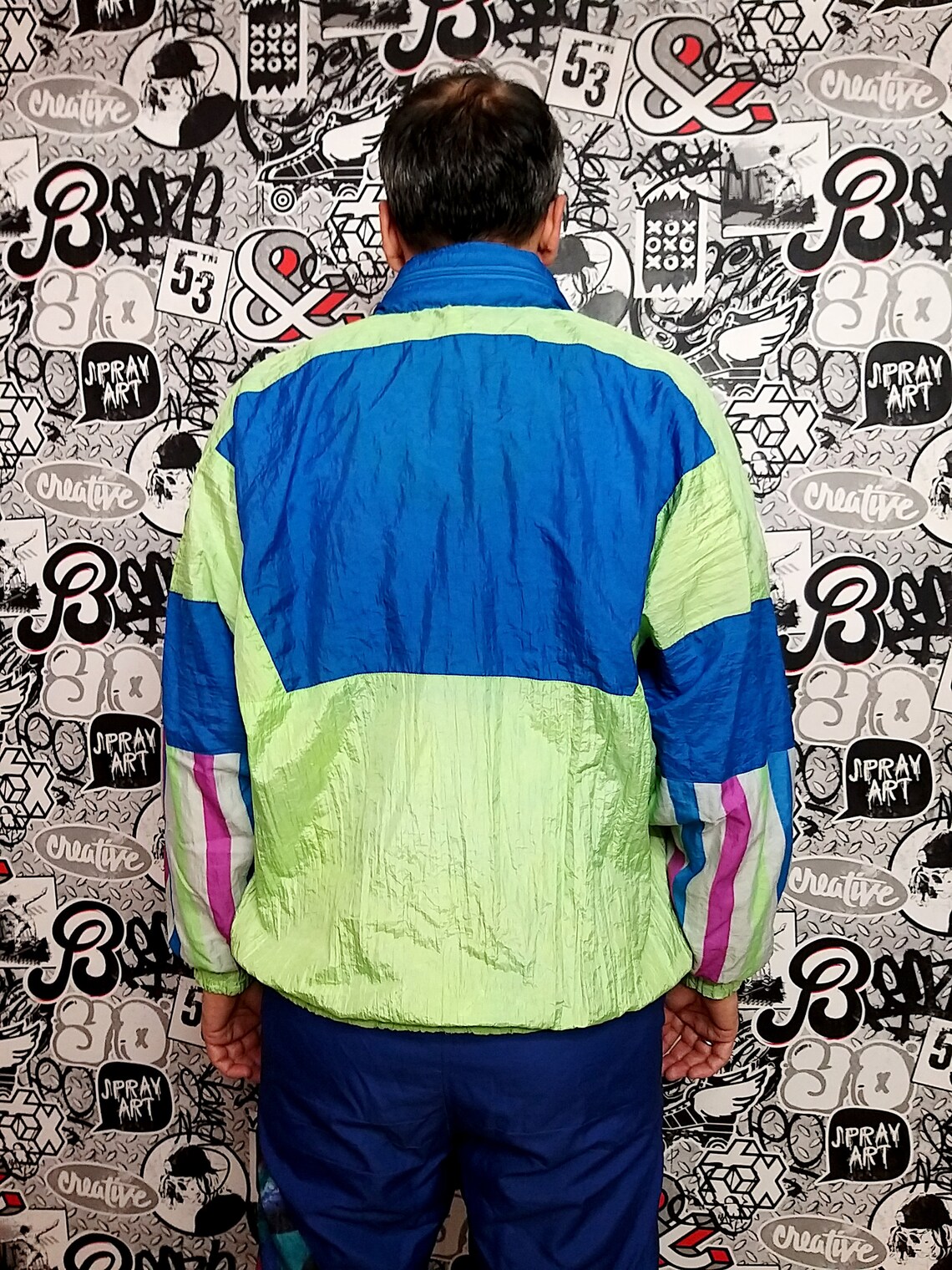 Neon green Windbreaker Jacket green Anorak Jacket spring Etsy