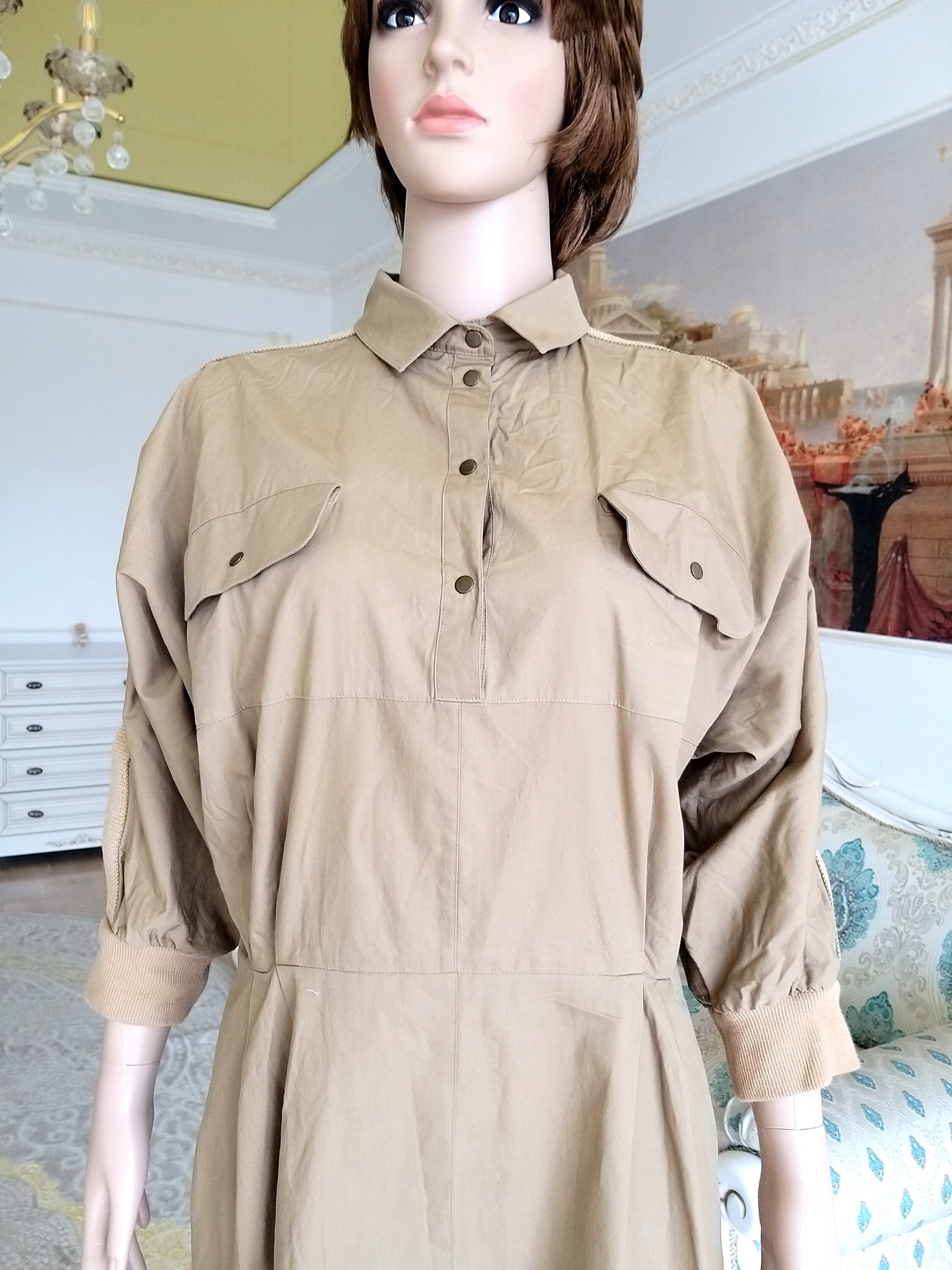 Military Clothing womens dress M Pencil dress army dress Etsy