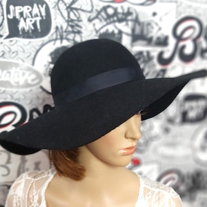 Damen schwarz Fedora Hut schwarz Pillbox Mütze Wolle Hut schwarz Hut formal hat Damen Hut Classic Hat Retro Hut Brim Hat Winter hut Damen Hut