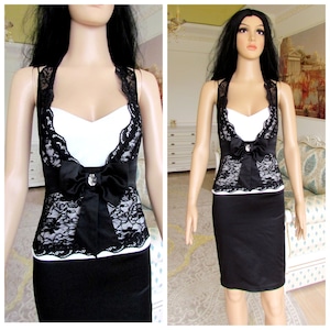 disco black lace dress cocktail dress vintage black dress Formal Dress black party dress black prom dress ladies dress mini dress S