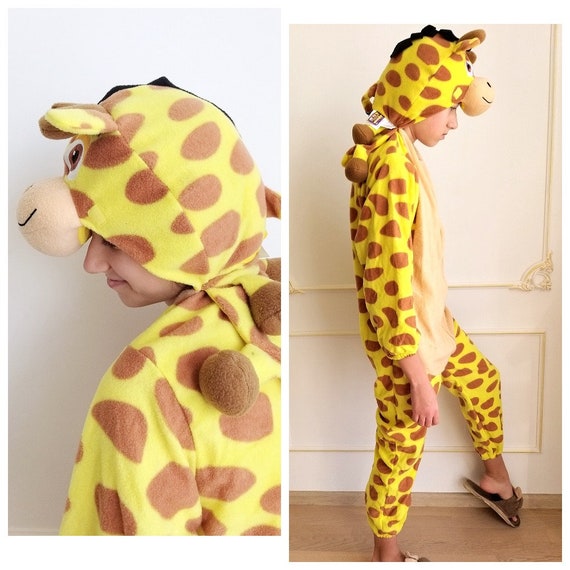 Jirafa onesie, disfraz de jirafa, disfraz de adulto, pijama de jirafa,  kigurumi, disfraz de animal adulto, pijama de adulto, halloween onesie,  animal -  México