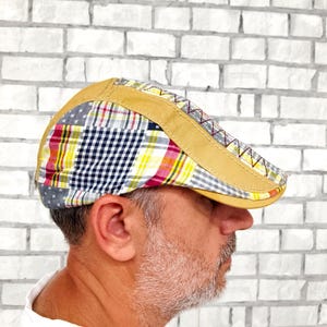 cotton summer cap flat cap mens cap mens Newsboy Cap Gatsby Ivy Hat Ivy cap patchwork cap Plaid cap  Golf Cap Driving Hat