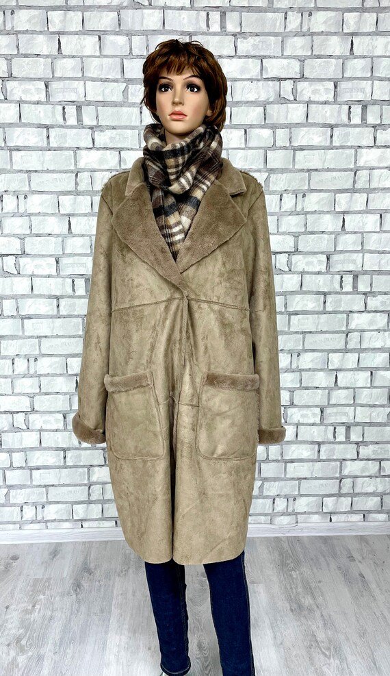 Cadeau mère manteau d'hiver manteau marron manteau en fausse