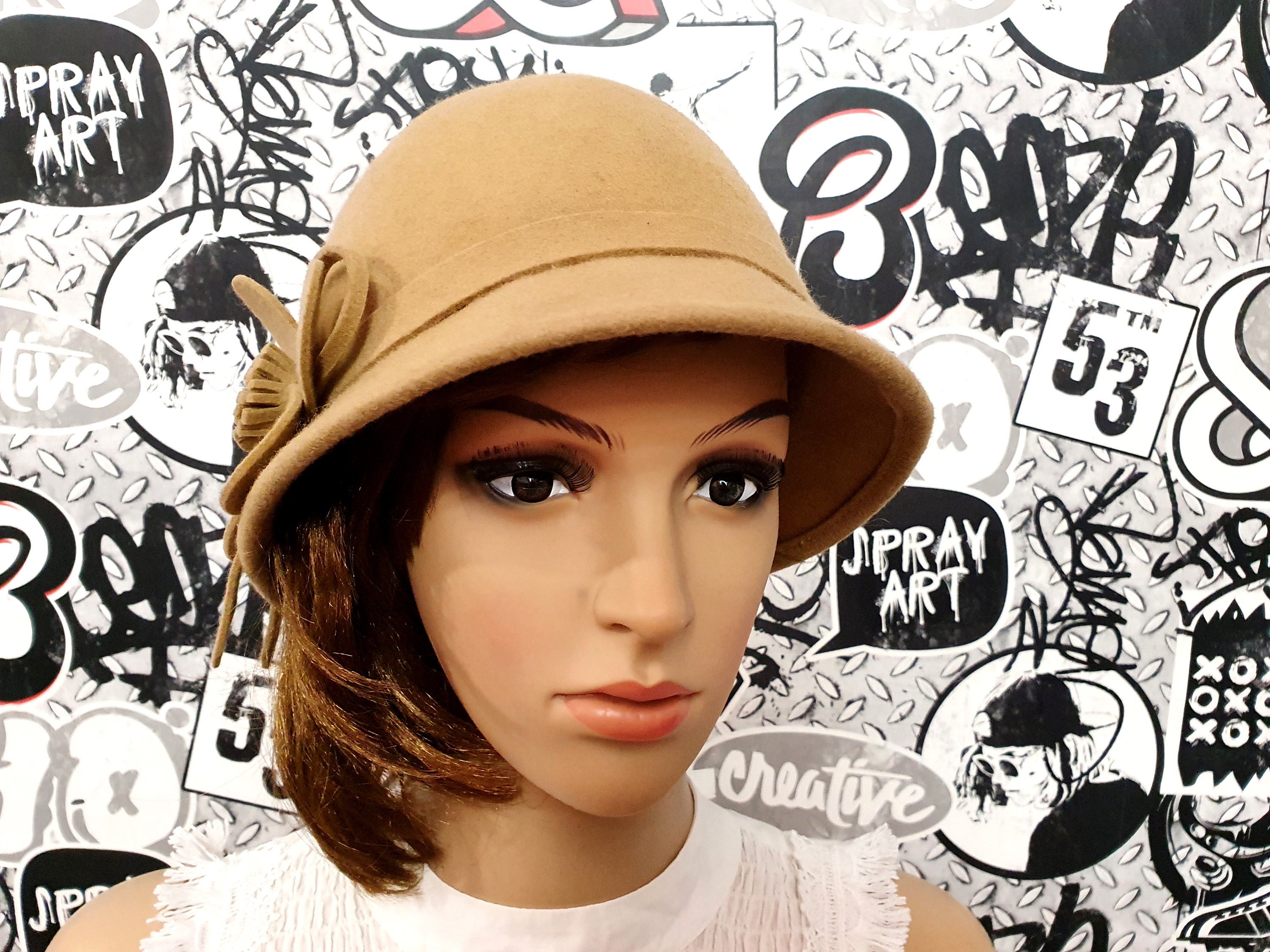 Womens Fedora Hat Brown Pillbox Hats Wool Hat Vintage Brown Etsy