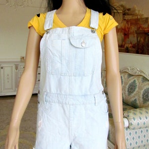 Denim Overall women overall short Denim jumpsuit jean overalls Retro overalls Bib Overall L shortalls Dungarees grunge overalls jean rompers image 3