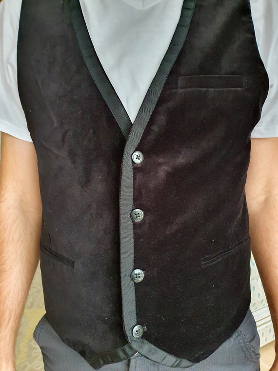 H&M Mens Suit Vest groomsman gift Mens velvet Ves… - image 3