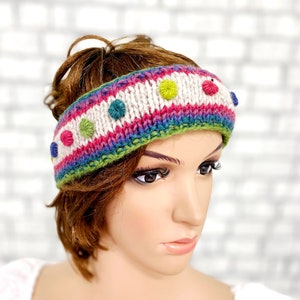 womens Hair accessories wool headband  ski Bobble headband headband womens Knitted headband ear warmer earwarmer Head Winter Headband