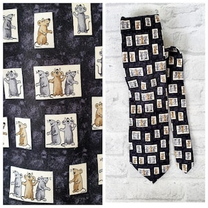 mouse Necktie collectible tie novelty tie mens tie Unlimited Necktie black tie Statement Tie mouse print tie gamer tie  silk tie cartoon tie