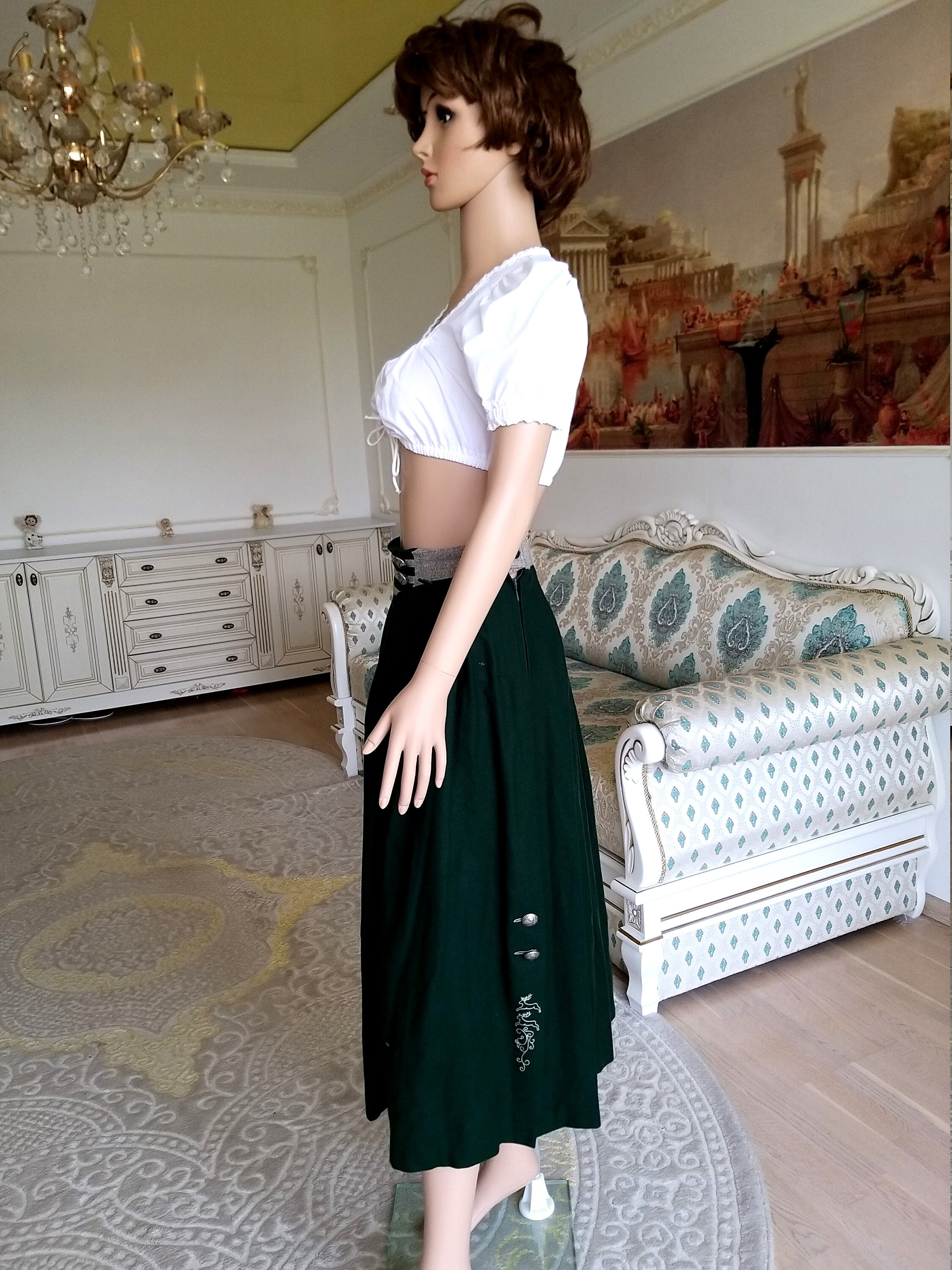 Wool skirt Octoberfest Clothing german dirndl skirt bavarian Etsy