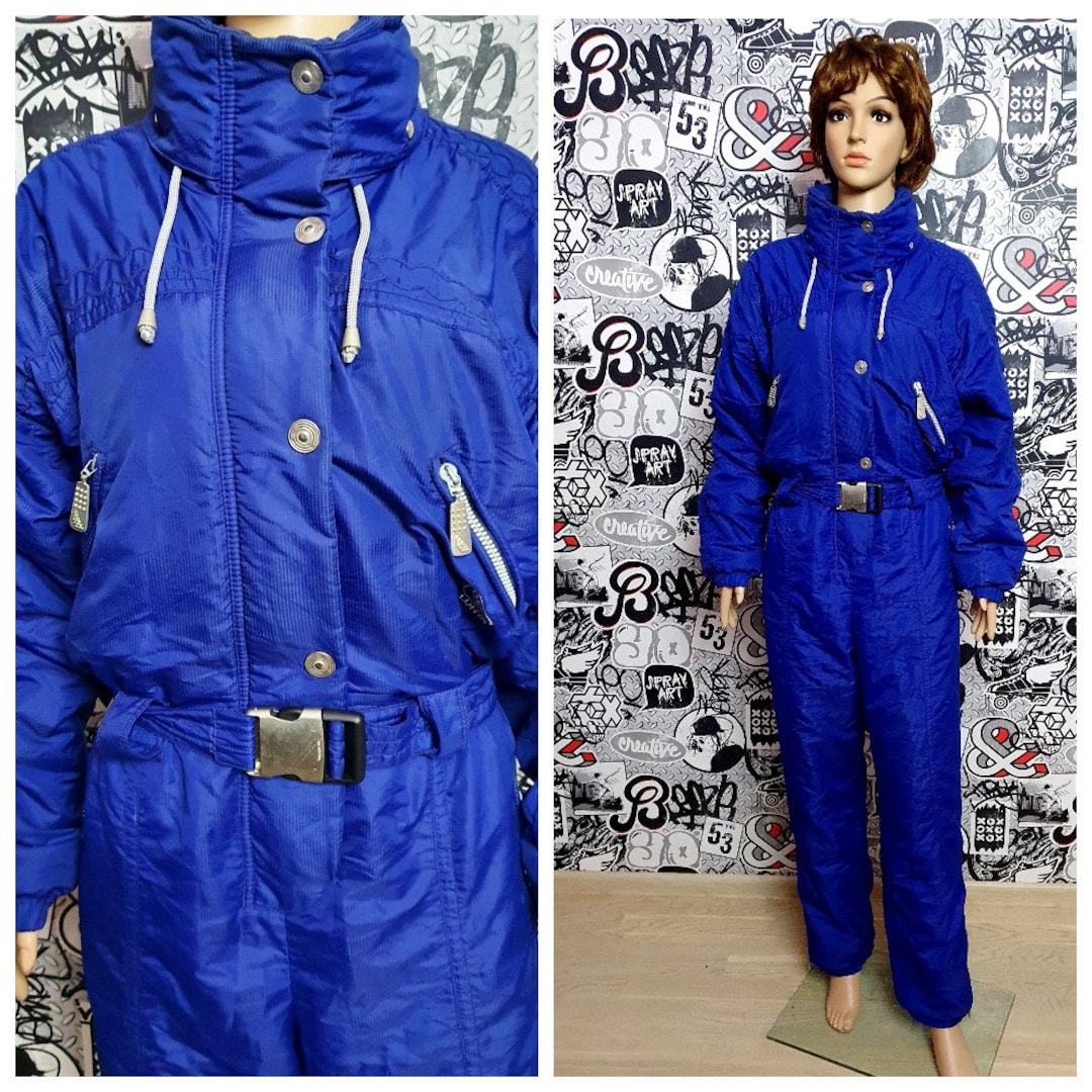 Overall Blue Ski Suit Womens Ski Suit S Womens Clothing Etsy