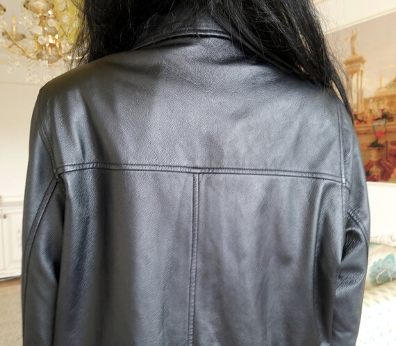 black leather coat womens Leather coat Leather tr… - image 10