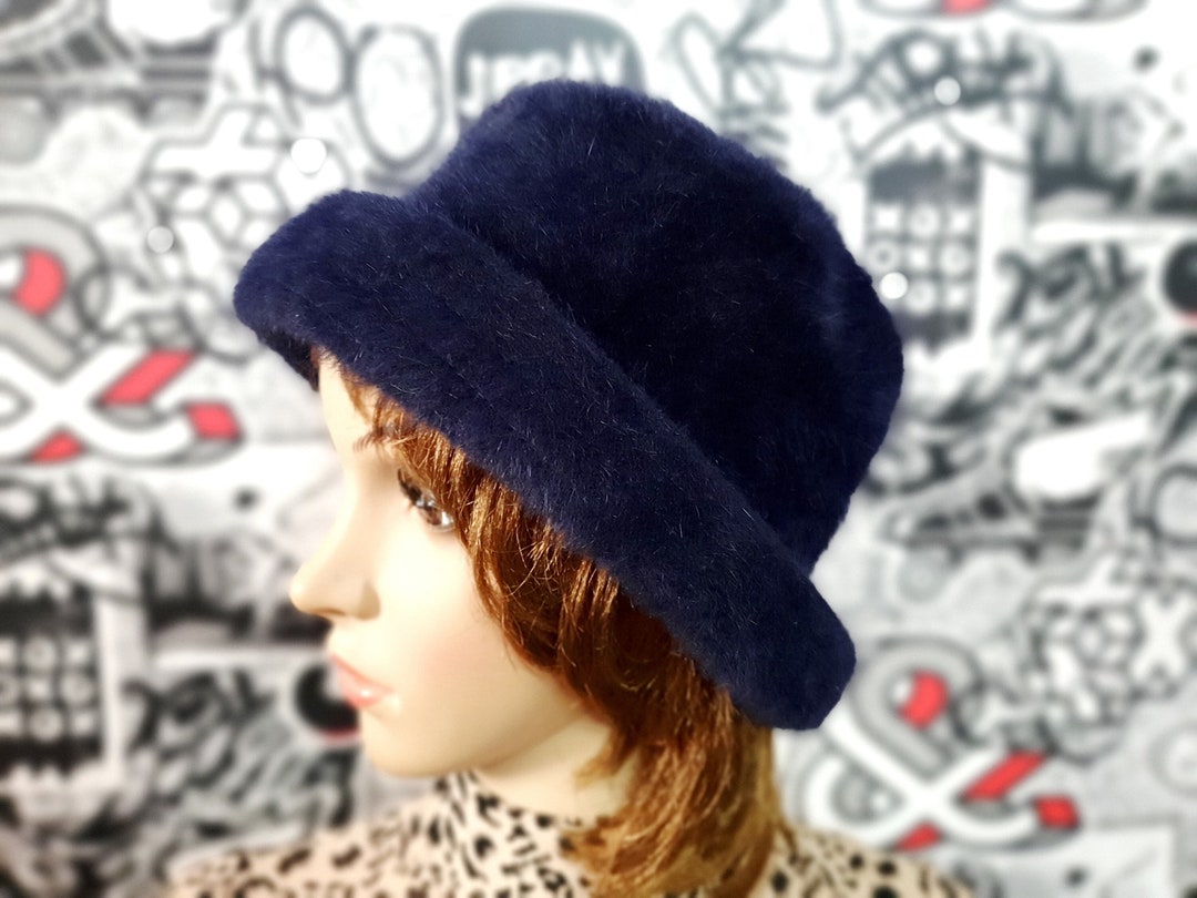 Angora Hat Navy Blue Bucket Hat Navy Blue Hat Formal Hats Womens Hat