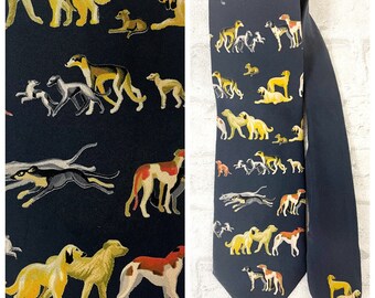 gray tie animal print animal Necktie dog print tie vintage Mens Necktie Mens tie groom Necktie novelty tie dog Necktie  wedding tie