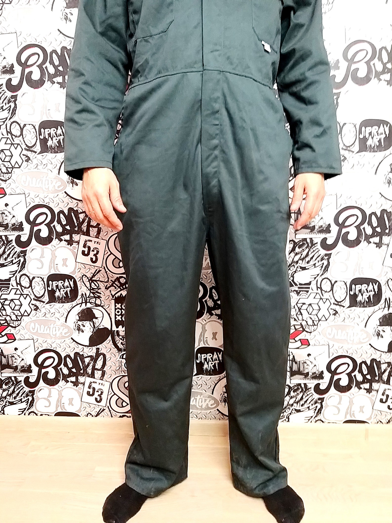 One Piece green Coveralls vintage green Jumpsuit mens Overalls Etsy