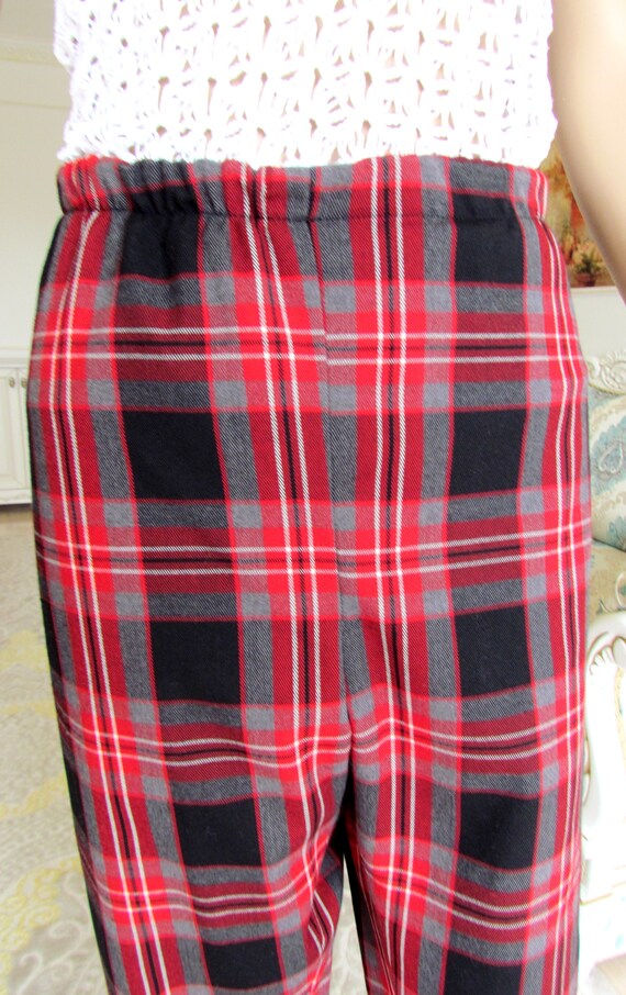 womens Plaid Pants RED Plaid Pants Retro Pants wo… - image 4